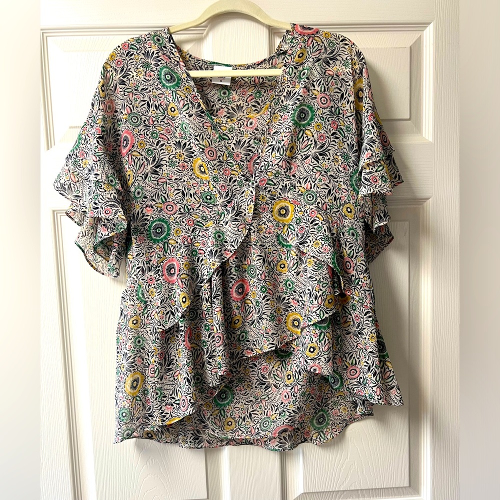 CAbi poet, blouse, folklore, floral, top size medium